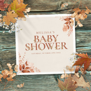 Servilleta De Papel Ducha de Bebé Otoño Floral Rústico