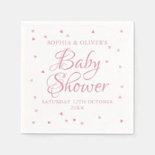 Servilleta De Papel Ducha de bebé para parejas de corazones rosas