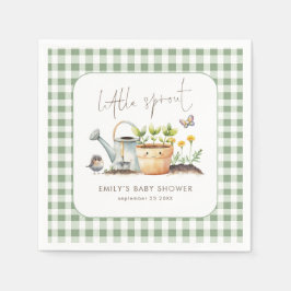 Servilleta De Papel Ducha de Bebé Pequeño Brote Gingham Sage Jardín