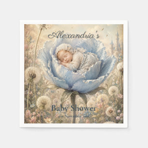 Servilleta De Papel Ducha de bebé personalizada Bebé durmiendo flor da