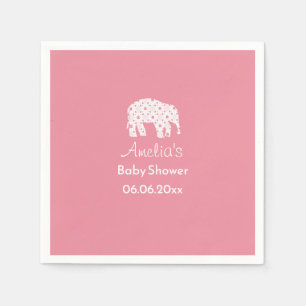 Servilleta De Papel Ducha de bebé personalizada Elefante Blanco Bonito