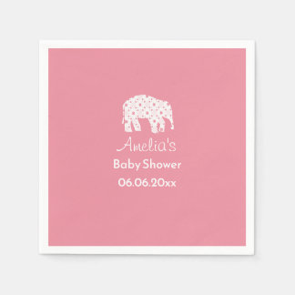 Servilleta De Papel Ducha de bebé personalizada Elefante Blanco Bonito