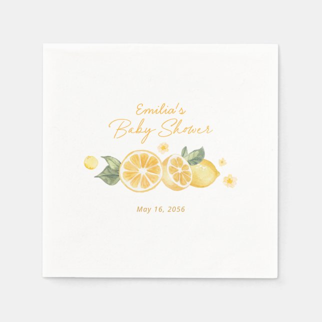 Servilleta De Papel Ducha de Bebé Personalizada Limón Pequeño (Anverso)