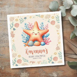 Servilleta De Papel Ducha de bebé personalizada Pastel Ocean Starfish