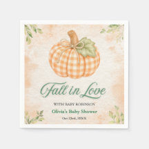 Ducha de bebé Pumpkin Gingham Fall in Love