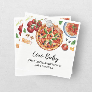 Servilleta De Papel Ducha de Bebe Roja Pizza Ciao Bebe Italiano