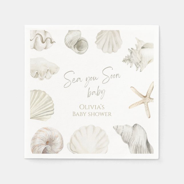 Servilleta De Papel ducha de bebé Sea you soon (Anverso)