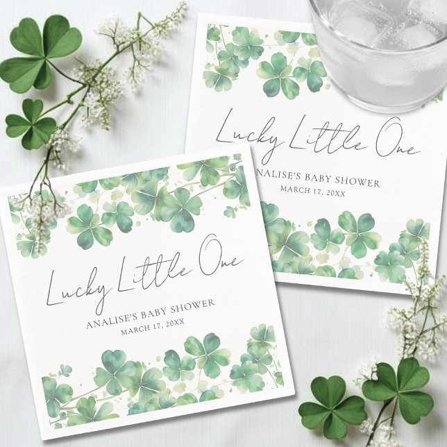 Servilleta De Papel Ducha de bebé Shamrock Lucky Little One (Shamrock Lucky Little One Baby Shower Napkins)