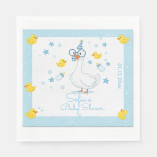 Servilleta De Papel Ducha de bebé Silly Goose de cuadros azules para n