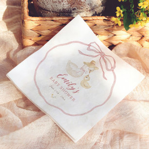 Servilleta De Papel Ducha de Bebé Silly Goose Pink Bow Wildflower