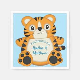 Servilleta De Papel Ducha de Bebé Tigre Azul