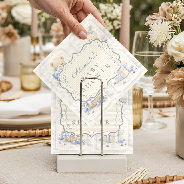 Servilleta De Papel Ducha de Bebé Toile de Jardín de Osito de Arándano (Subido por el creador)