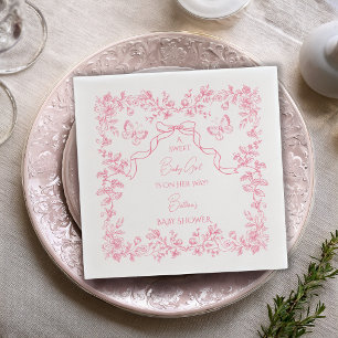 Servilleta De Papel Ducha de bebé Toile de Jouy Chinoiserie Mariposas 
