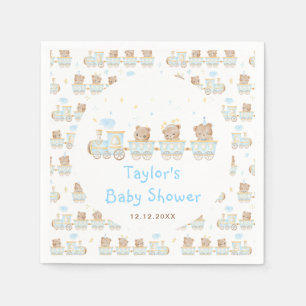 Servilleta De Papel Ducha de bebé Tren Azul Oso