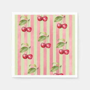 Servilleta De Papel Ducha de bebé Vintage Stripe Cherry Garden