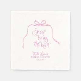 Servilleta De Papel Ducha de Boda con Lazo Rosa Simple