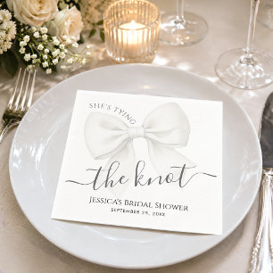 Servilleta De Papel Ducha de Boda Coquette de Lazo Blanco
