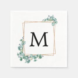 Servilleta De Papel Ducha de Boda de Parejas con Verde y Monograma Dor