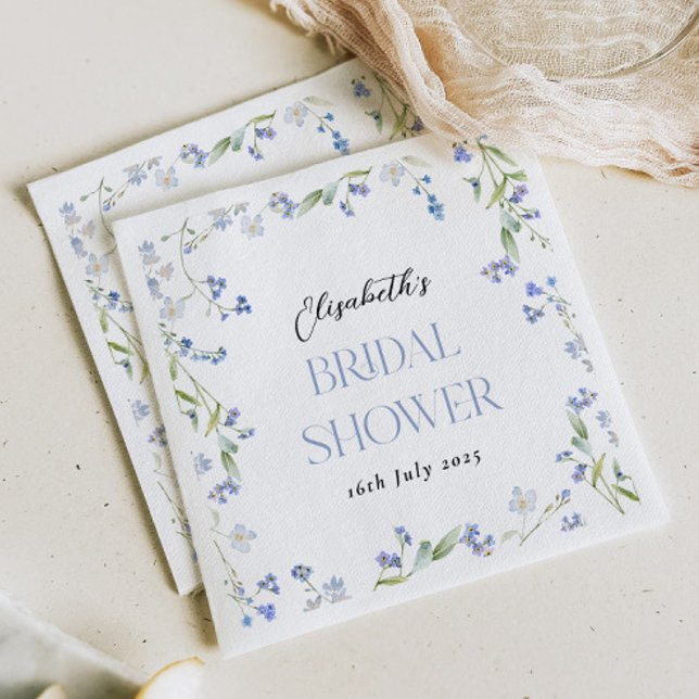 Servilleta De Papel Ducha de Boda Floral Algo Azul (Subido por el creador)