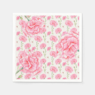 Servilleta De Papel Ducha de boda floral de clavel rosa