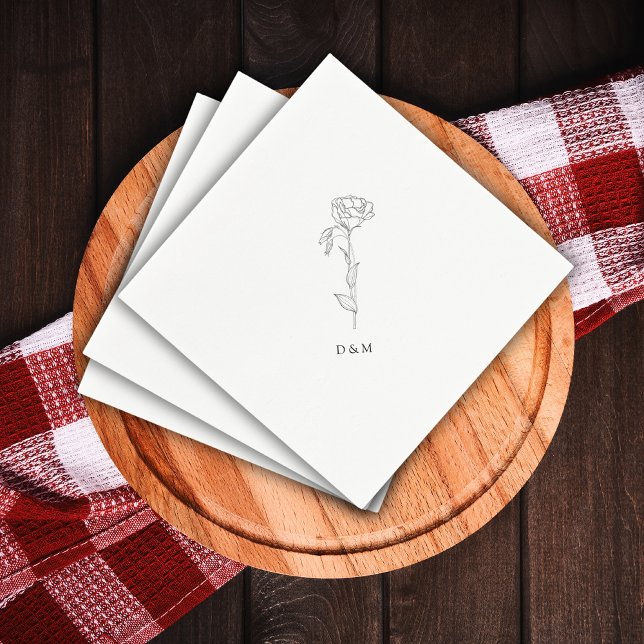Servilleta De Papel Ducha de boda moderna, compromiso blanco Minimalis (Subido por el creador)
