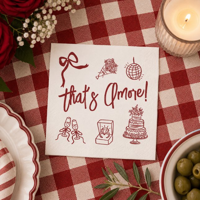 Servilleta De Papel Ducha de Boda That's Amore (That's Amore Bridal shower Napkins)
