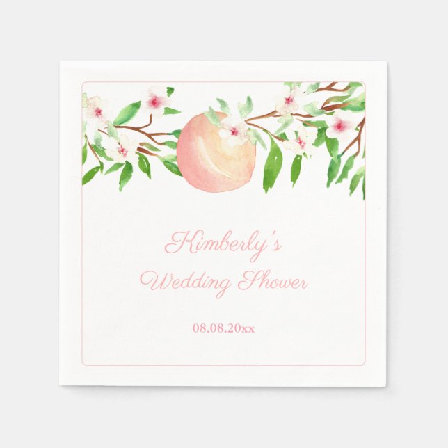 Servilleta De Papel Ducha de Boda Un Dulce Melocotón se Casa (Anverso)