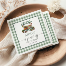 Servilleta De Papel Ducha de Boda Verde Salvia Fresca en el Mercado