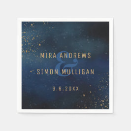 Servilleta De Papel Ducha de bodas de galaxia dorada