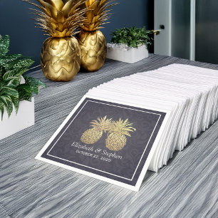 Servilleta De Papel Ducha de bodas Elegante de oro Pineapple Pareja Az