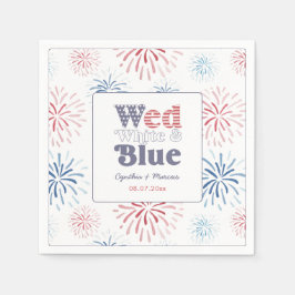 Servilleta De Papel Ducha de casamiento Wed White Blue