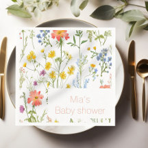 Ducha de flores silvestres botánicas para bebés