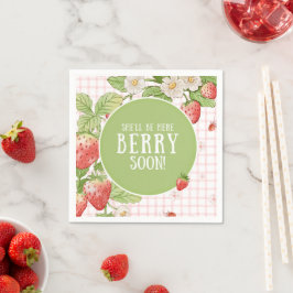 Servilleta De Papel Ducha de Fresa para Bebé "Estará Aquí con su Fruta
