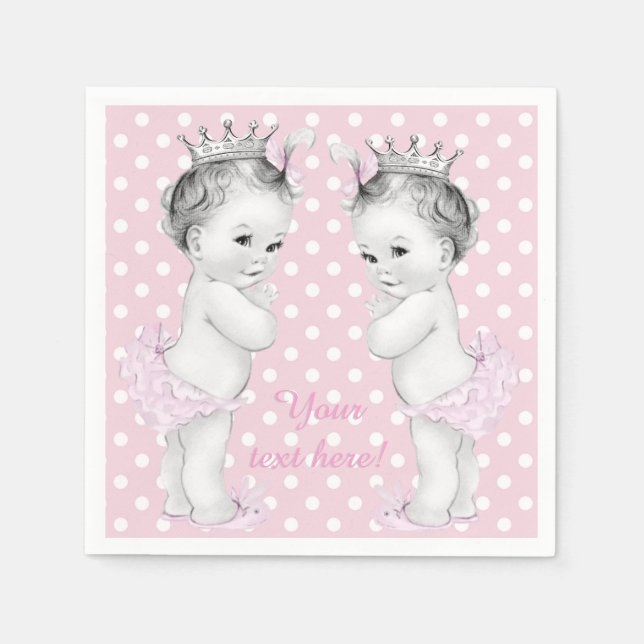 Servilleta De Papel Ducha de gemelas princesa (Anverso)