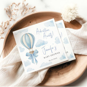Servilleta De Papel Ducha de Niño Bebé Aventura Globo Aerostático Azul