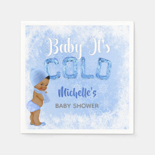 Servilleta De Papel Ducha de niño étnico azul copo de nieve bebé hace 