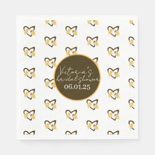 Servilleta De Papel Ducha de Novia Amarillo Marrón Abeja y Corazón