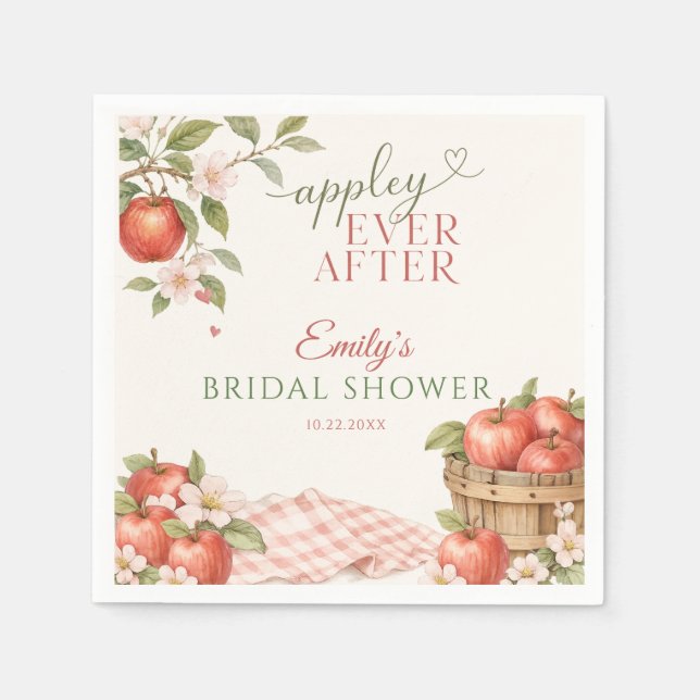 Servilleta De Papel Ducha de Novia Appley EVER AFTER  (Anverso)