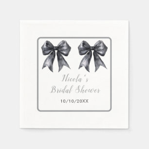 Servilleta De Papel Ducha de novia Black Coquette Bow