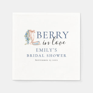 Servilleta De Papel Ducha de Novia Blueberry Berry enamorada
