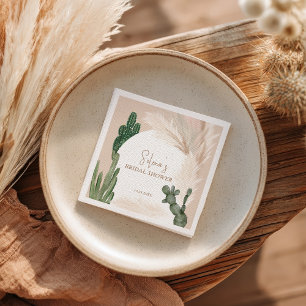 Servilleta De Papel Ducha de novia boho cactus pampas arco desierto