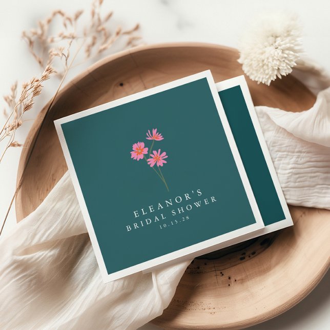 Servilleta De Papel Ducha de Novia Boho Personalizada Flores Verde Tur (Subido por el creador)