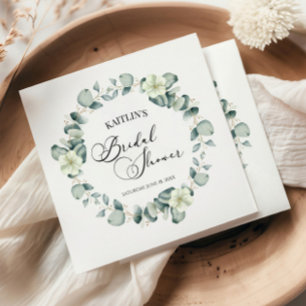 Servilleta De Papel Ducha de Novia Botánica Hojas de Eucalipto Verde