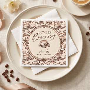 Servilleta De Papel Ducha de Novia Café Amor en Ebullición