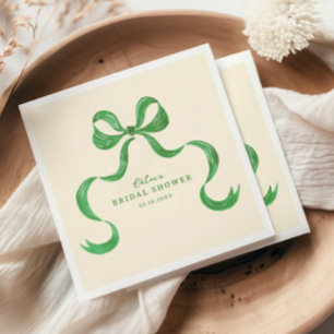 Servilleta De Papel Ducha de Novia con Arco Dibujado a Mano Verde