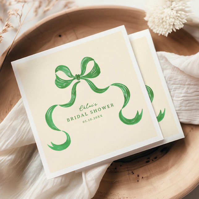 Servilleta De Papel Ducha de Novia con Arco Dibujado a Mano Verde (Subido por el creador)