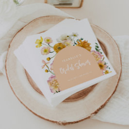 Servilleta De Papel Ducha de Novia con Arco Floral de Melocotón