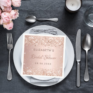Servilleta De Papel Ducha de novia con confeti de oro rosa