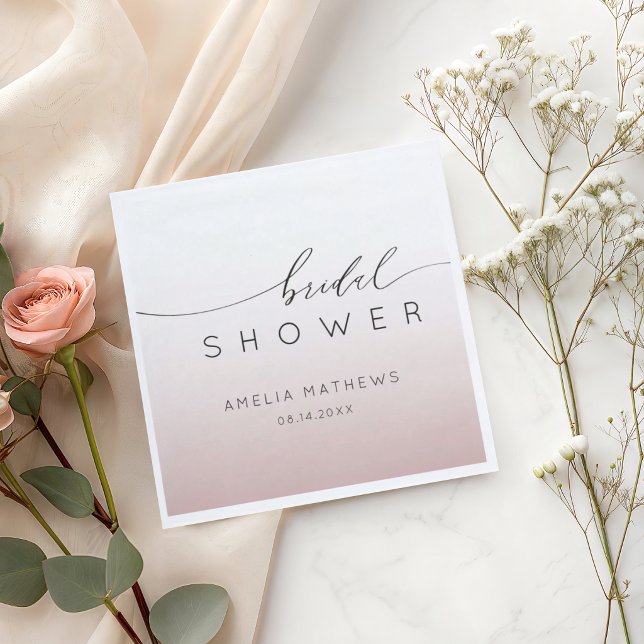 Servilleta De Papel Ducha de Novia con Gradiente de Oro Rosa Moderno (Subido por el creador)