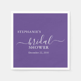 Servilleta De Papel Ducha de novia con guion simple púrpura